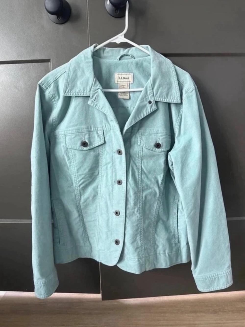 L.L. Bean Velour Velvet Trucker Jacket Womens size large